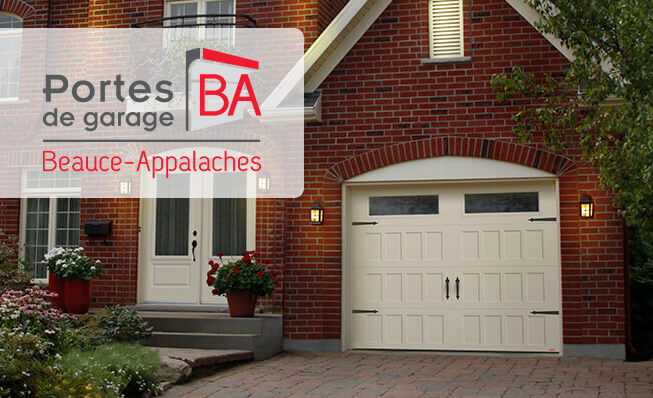 Bannière maison avec logo Portes de Garage Beauce-Appalaches